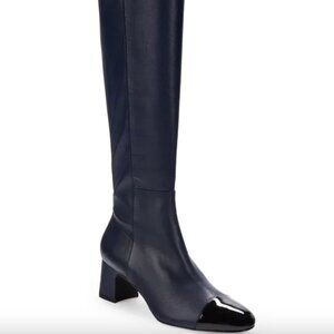 NEW STUART WEITZMAN Milla Cap Toe Knee High Boots BLACK LEATHER 9.5 B $850